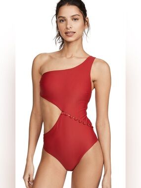 Red Carter Peri One Piece Swimsuit in "Brick Red"